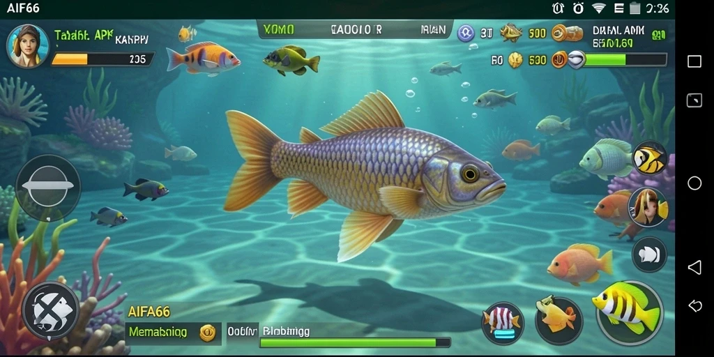 Screenshot utama AIFA66 menunjukkan aksi memancing yang menegangkan.