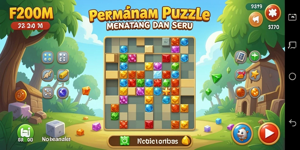 Tampilan gameplay <strong>F200M</strong> dengan puzzle yang menantang.
