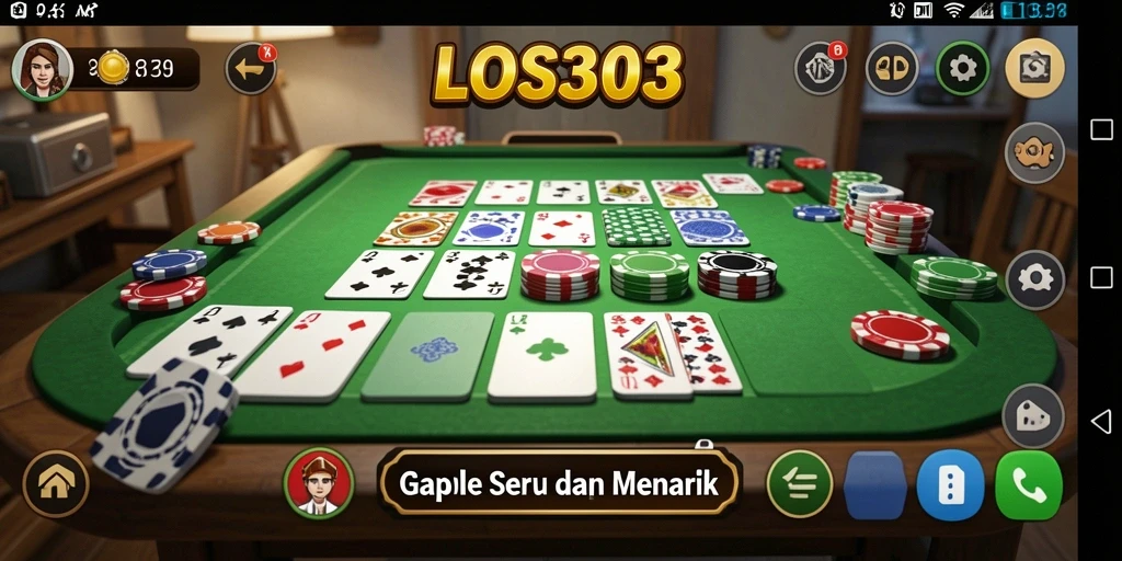 Screenshot menunjukkan gameplay Gaple yang seru dan interaktif.