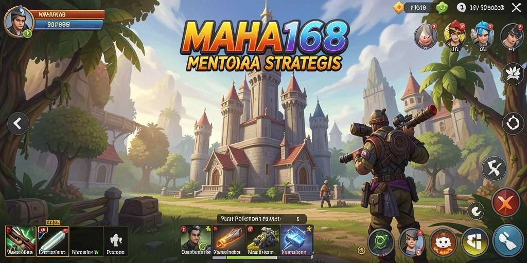 Screenshot gameplay MAHA168 menampilkan aksi Tower Defense yang mendebarkan.