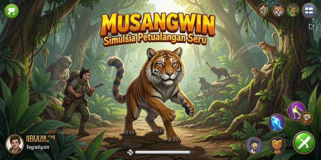 Screenshot menunjukkan gameplay Simulation yang menyenangkan dalam MUSANGWIN.