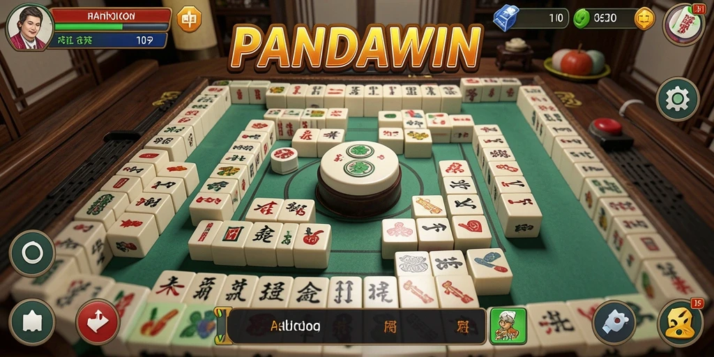 Screenshot PANDAWIN menampilkan gameplay menarik Mahjong.