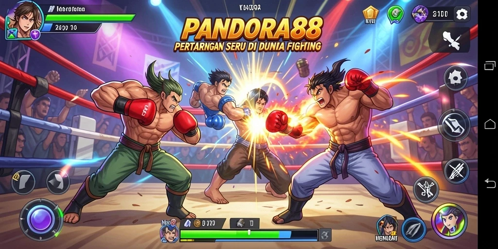 Tampilan aksi pertarungan dalam game PANDORA88 yang mendebarkan.