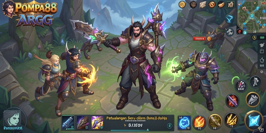 Tampilan gameplay ARPG POMPA88 yang menegangkan dan menawan.