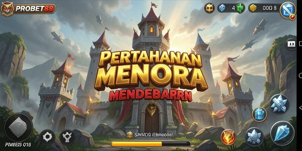 Tangkapan layar dari gameplay PROBET88 yang penuh aksi Tower Defense.