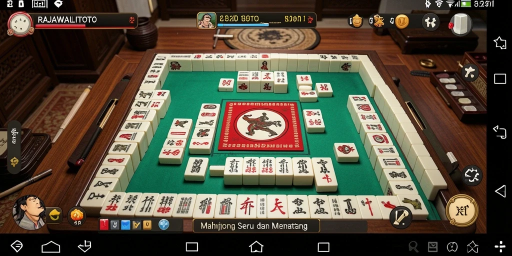 Tampilan menarik gameplay RAJAWALITOTO saat mencocokkan ubin Mahjong.