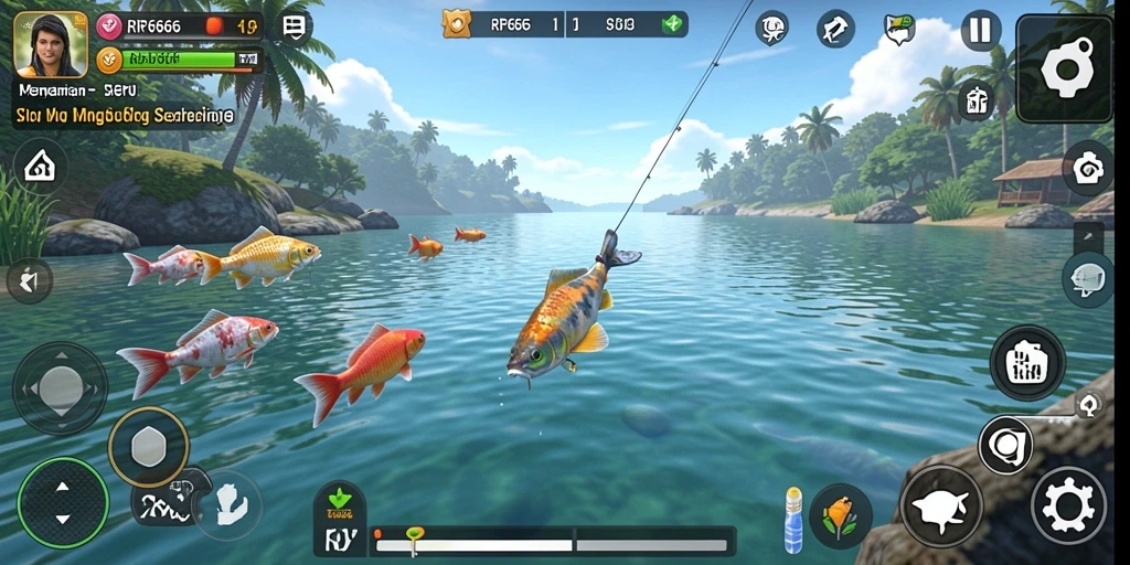 Tangkapan ikan epik dalam gameplay RR666 yang memikat.