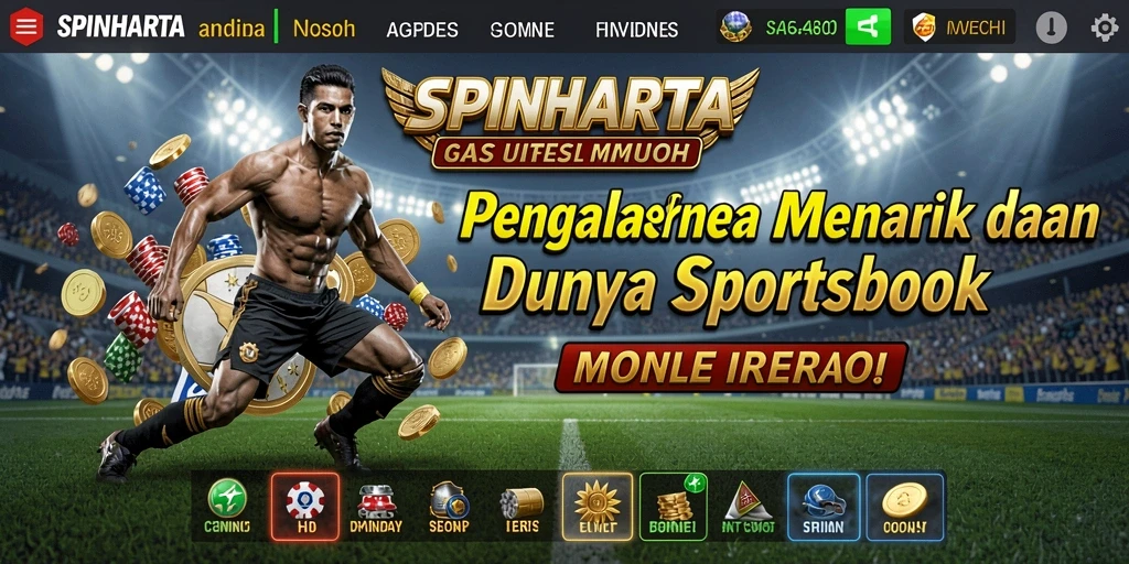 Tampilan antarmuka SPINHARTA saat memasang taruhan olahraga.