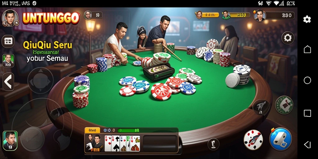 Tampilan menarik dari gameplay QiuQiu di UNTUNGGO.